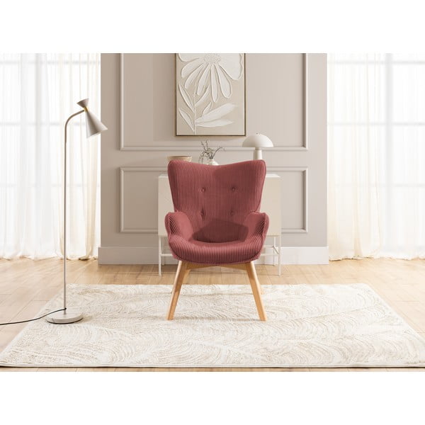 Czerwony sztruksowy fotel Niko – Ropez-image-1