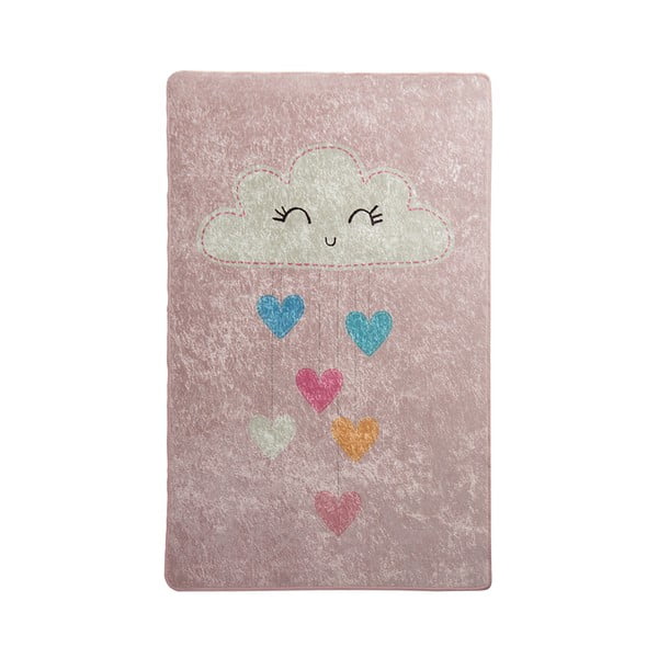 Różowy antypoślizgowy dywan dziecięcy Conceptum Hypnose Baby Cloud, 140x190 cm