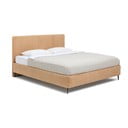 Musztardowe tapicerowane łóżko dwuosobowe ze stelażem 180x200 cm Noira Slim – Bonami Selection