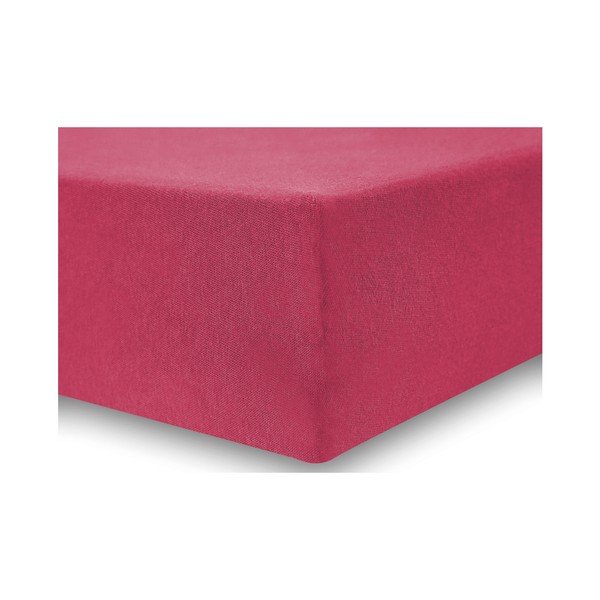 Czerwone prześcieradło elastyczne DecoKing Nephrite, 140–160 cm-image-2