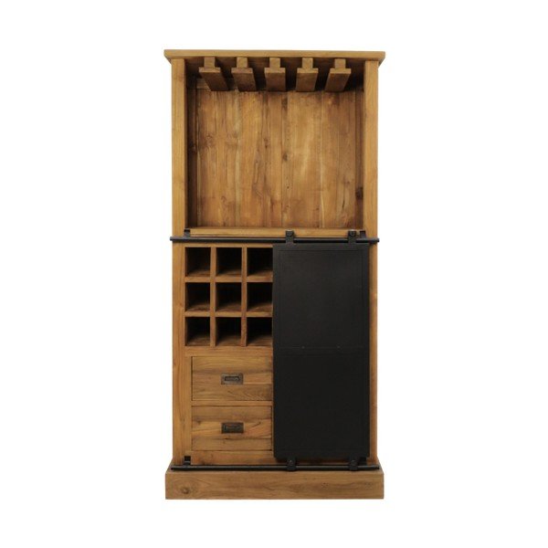 Szafka na wino z drewna tekowego 18 butelek, 84x177 cm Blackburn – HSM collection