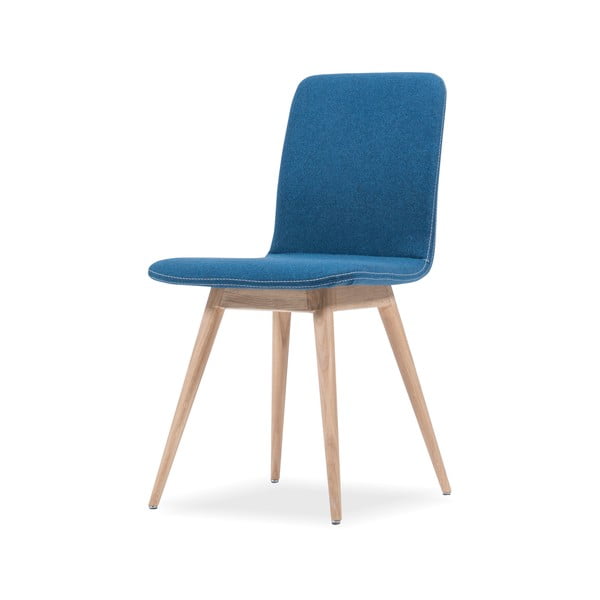 Niebieskie krzesło dębowe Gazzda Ena