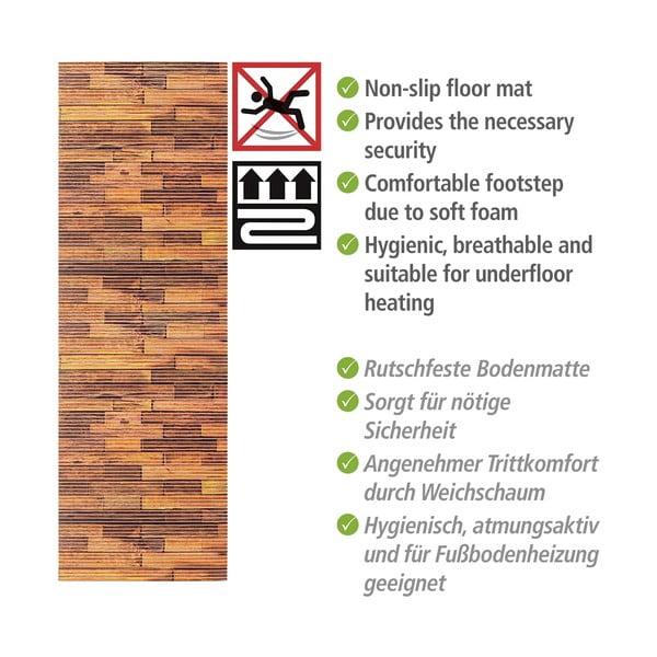Brązowy plastikowy dywanik łazienkowy 65x200 cm Lambris – Wenko-image-4