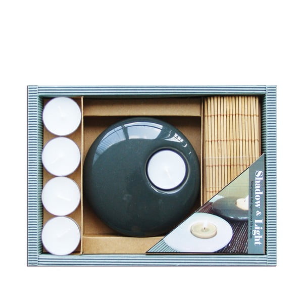 Ceramiczny stojak ze świeczkami Bamboo Black