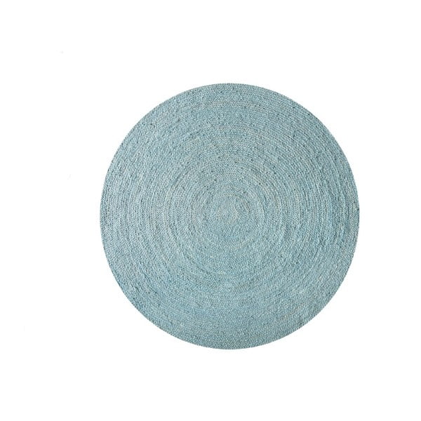 Dywan z juty Linen Couture Rug Circle Blue Wave, ⌀ 140 cm