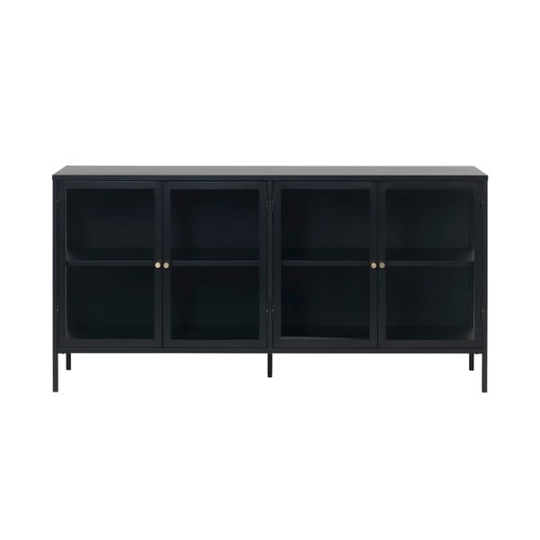 Czarna metalowa witryna 170x85 cm Carmel – Unique Furniture