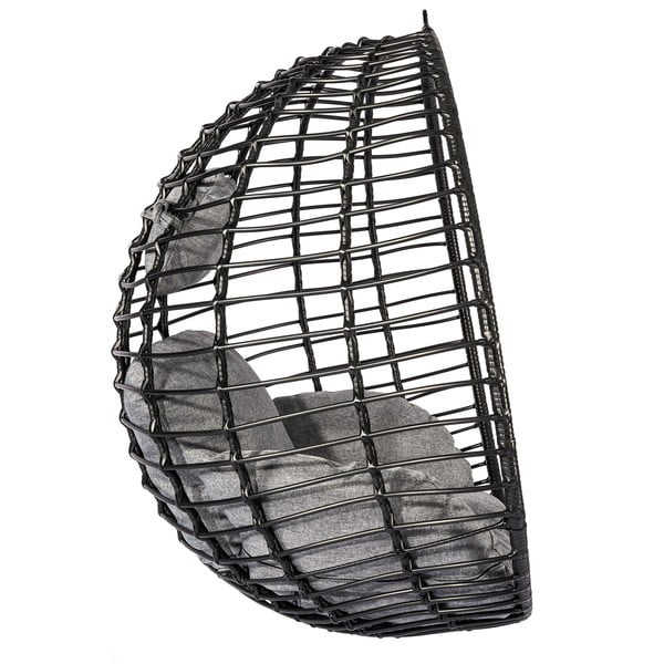 Czarny fotel wiszący ze sztucznego rattanu Bonami Selection Mila-image-3