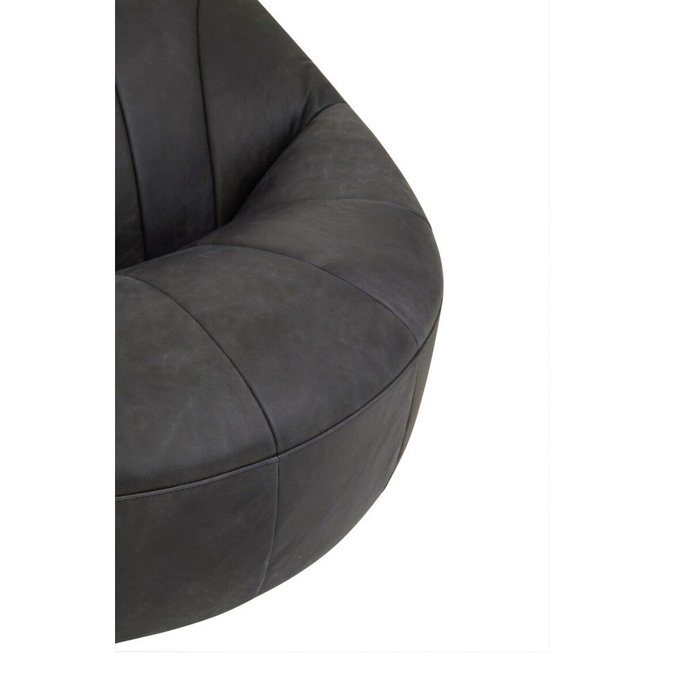 Czarny skórzany fotel Hoxton – Premier Housewares (zdjęcie 4)