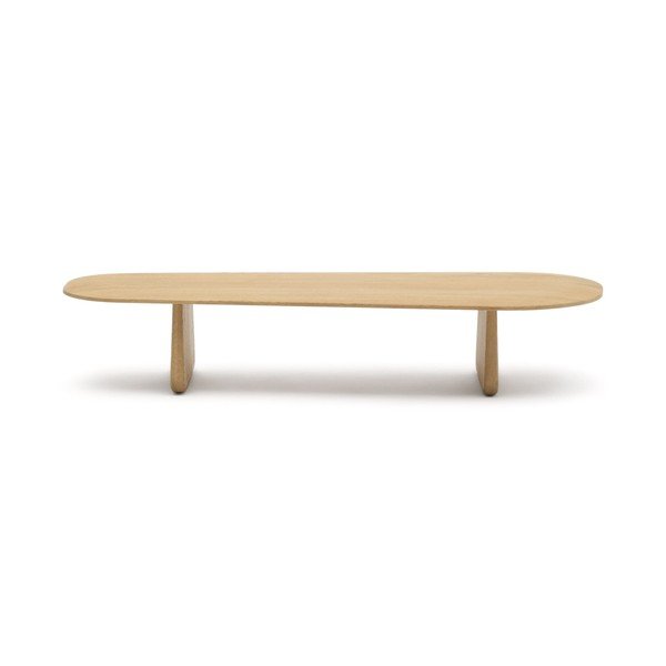 Stolik z litego drewna dębowego w naturalnym kolorze 64x146 cm Pirita – Kave Home-image-3