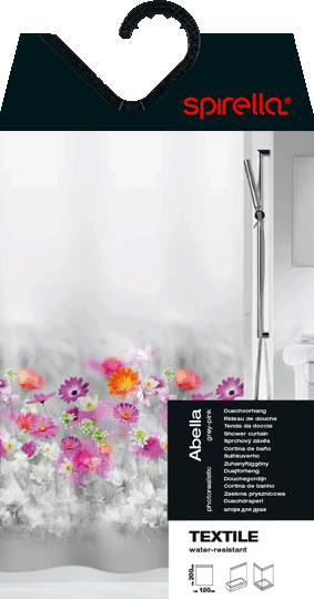 Zasłona prysznicowa 180x200 cm Abella – Spirella (zdjęcie 3)