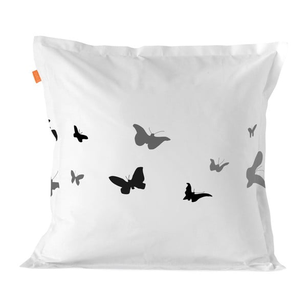 Bawełniana poszewka na poduszkę Blanc Butterflies, 80x80 cm