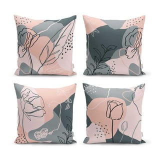 Zestaw 4 dekoracyjnych poszewek na poduszki Minimalist Cushion Covers Draw Art, 45x45 cm