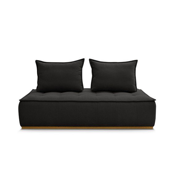 Czarna sofa z tkaniny szenilowej 175 cm Elisa – Bobochic Paris