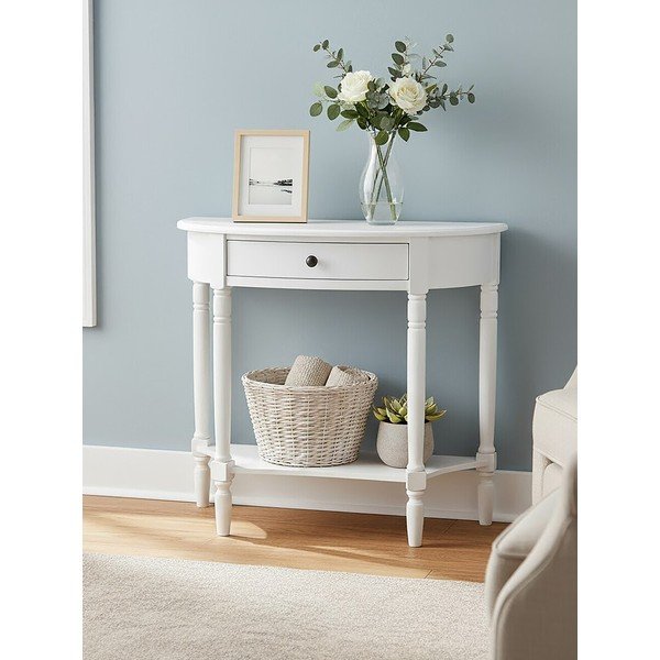 Biała konsola z litego drewna sosnowego 32x93 cm Heritage – Premier Housewares-image-3