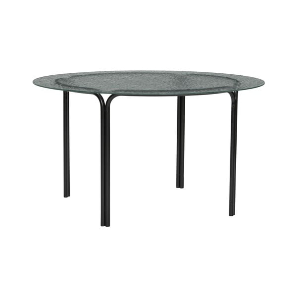 Czarny okrągły stolik ze szklanym blatem ø 80 cm Orbit – Hübsch