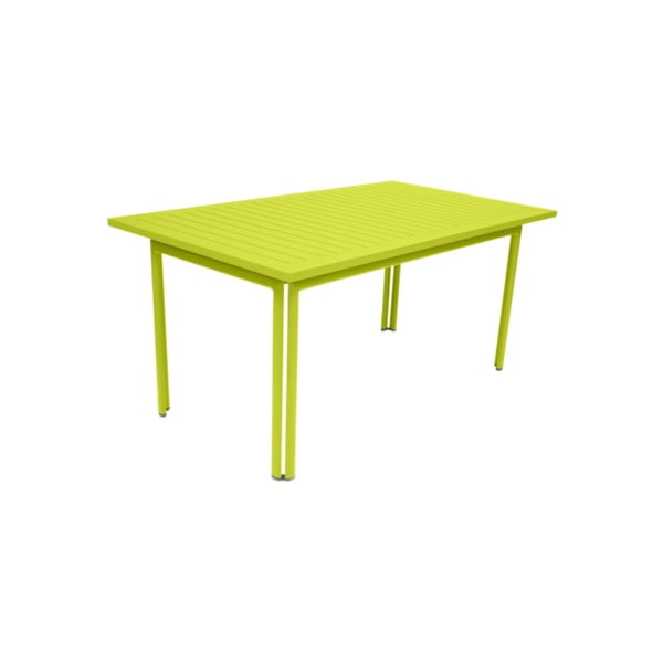 Zielony metalowy stół ogrodowy Fermob Costa, 160x80 cm