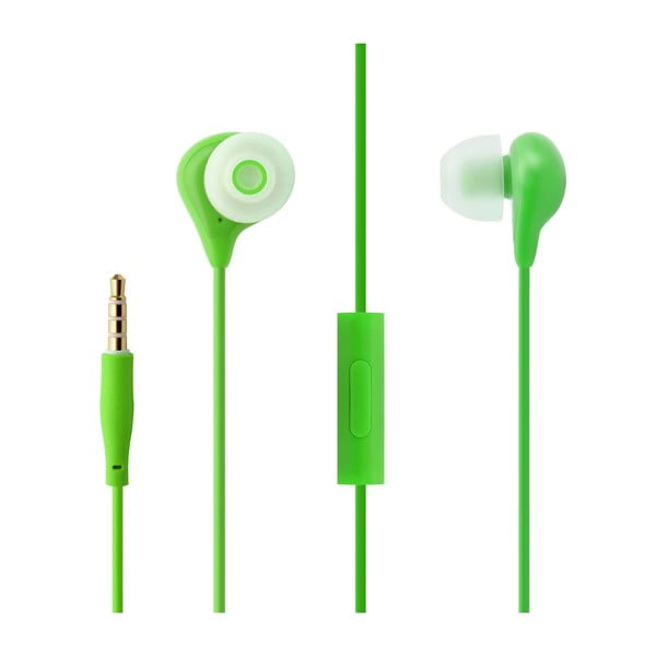 Słuchawki dokanałowe z mikrofonem FIXED EGG1, zielone