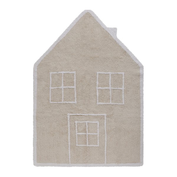 Beżowy dywan bawełniany wykonany ręcznie Lorena Canals Little House, 120x160 cm