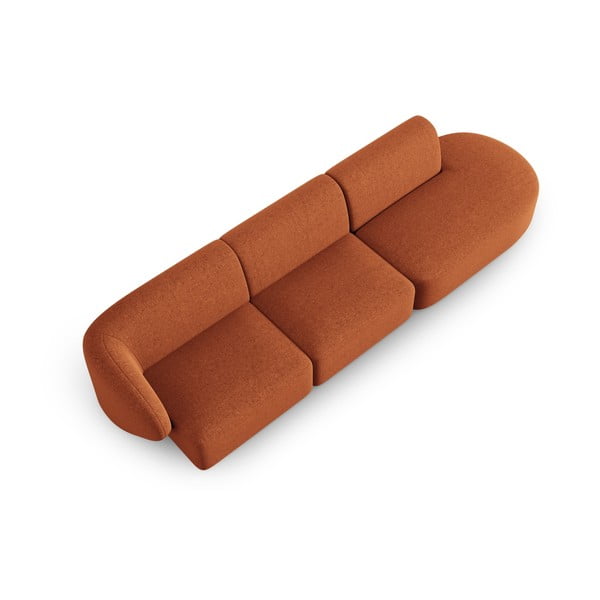 Sofa  z tkaniny szenilowej lewostronna w kolorze terakoty 311 cm Paolo – Milo Casa-image-1