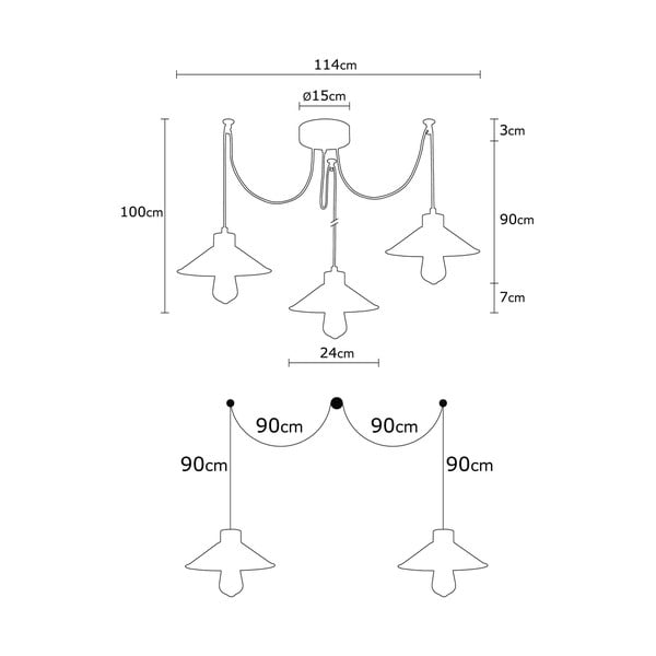 Lampa wisząca w kolorze miedzi z metalowym kloszem ø 114 cm Manavgat – Opviq lights-image-2