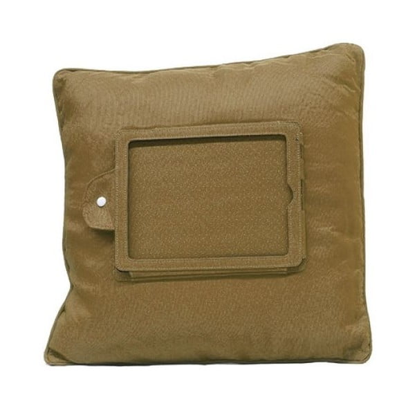 Brązowa poduszka z uchwytem na iPad InnovaGoods