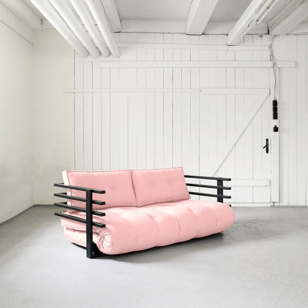 Sofa rozkładana Karup Funk Black/Pink Peonie