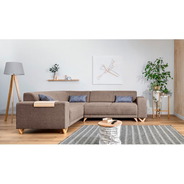 Brązowy rozkładany/ze schowkiem narożnik (lewostronny/w kształcie litery L) Classy Sophie – Miuform-image-1