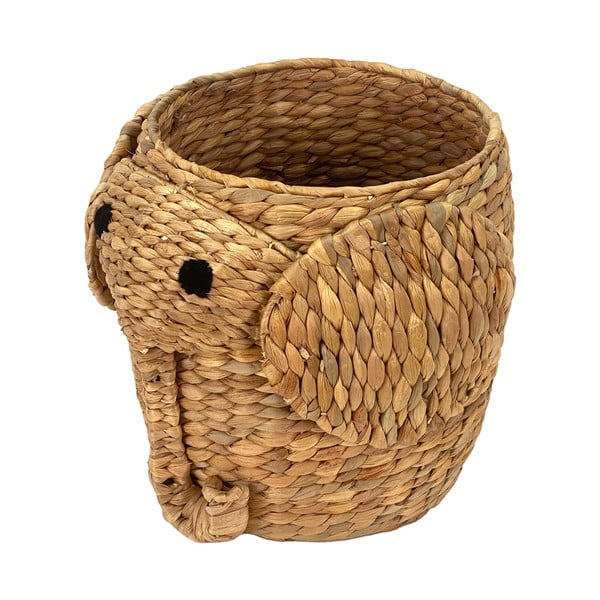 Dziecięcy kosz na zabawki z hiacyntu wodnego w naturalnym kolorze ø 30x35 cm Elephant – Compactor-image-4