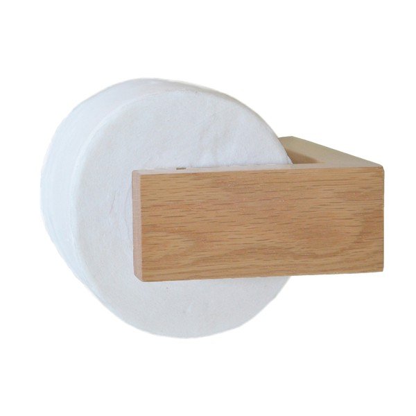 Uchwyt ścienny na papier toaletowy z drewna dębowego Wireworks Mezza-image-2