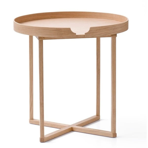 Stolik z drewna dębowego ze zdejmowanym blatem Wireworks Damieh, 45x45 cm-image-2