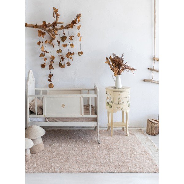 Beżowy bawełniany dywan tkany ręcznie odpowiedni do prania 140x200 cm Woods Symphony Linen – Lorena Canals-image-1