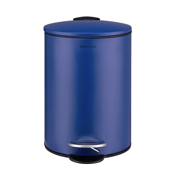 Niebieski stalowy kosz na śmieci z pedałem 3 l Tubo – Blomus