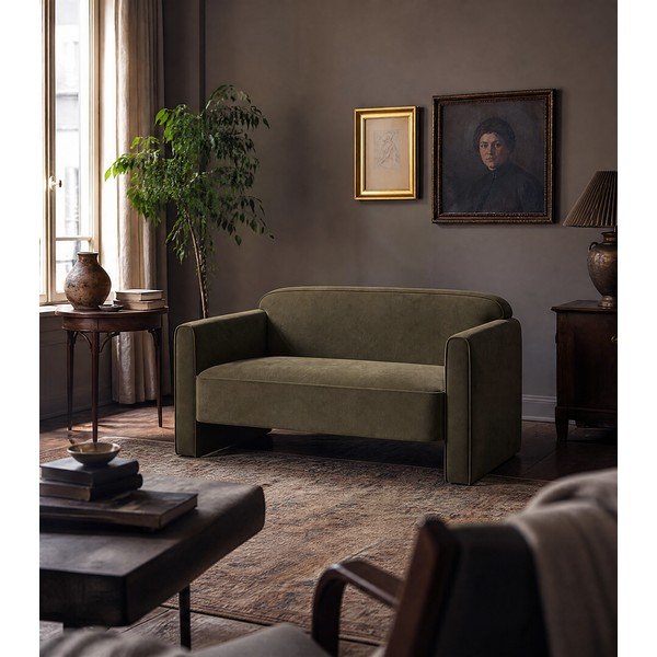 Zielona aksamitna sofa 140 cm Abby – Micadoni -image-4