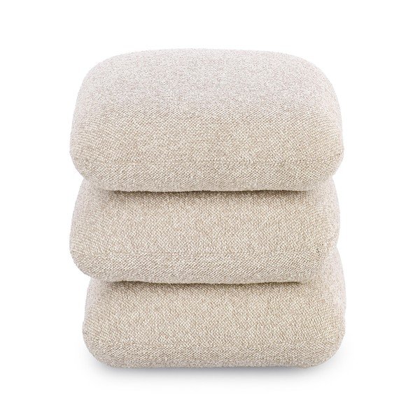 Beżowy puf z materiału bouclé Antara – Bizzotto-image-3