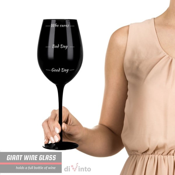 Czarny kieliszek do wina w etui Gift Republic Who cares?, 870 ml-image-4
