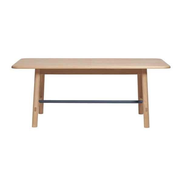 Stół rozkładany z drewna dębowego z szarą belką HARTÔ Helene, 240x190 cm