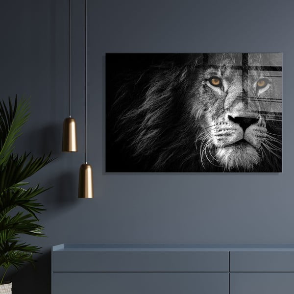 Szklany obraz 70x50 cm Lion – Wallity-image-1