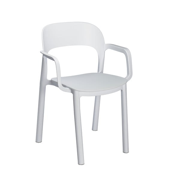 Zestaw 4 białych krzeseł ogrodowych z podłokietnikami Resol Ona