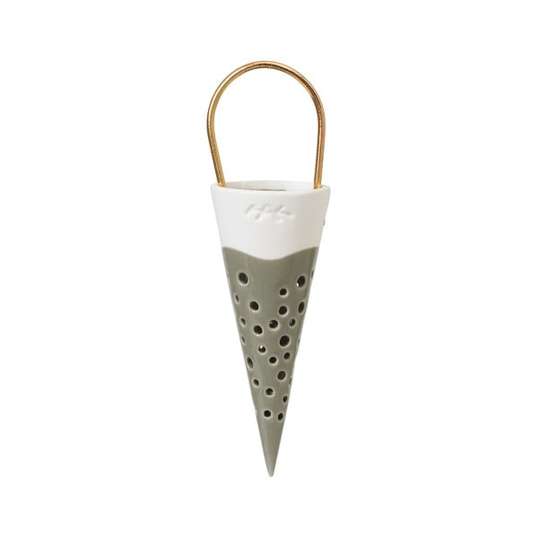 Zielona ceramiczna wisząca dekoracja Kähler Design Cone, wys. 14,5 cm