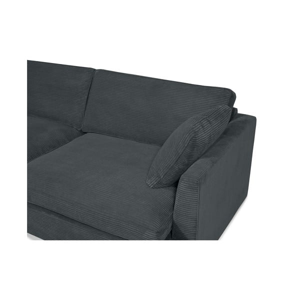 Szara sztruksowa sofa 236 cm Mobby – Scandic-image-1