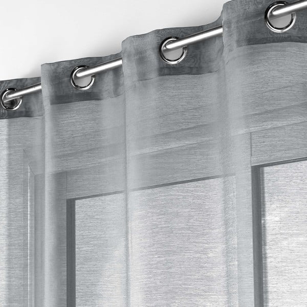 Szara firanka z woalu 140x240 cm Lissea – douceur d'intérieur-image-1