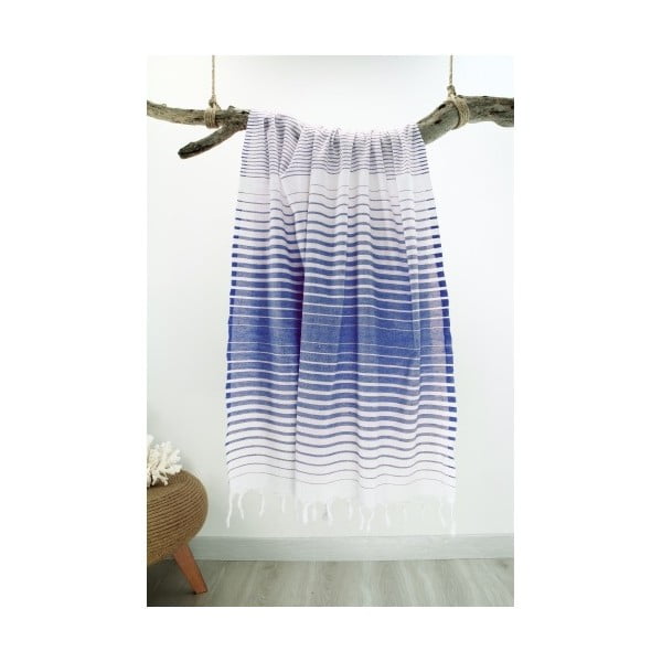 Niebieski ręcznik Hammam Infinity Style, 100x180 cm