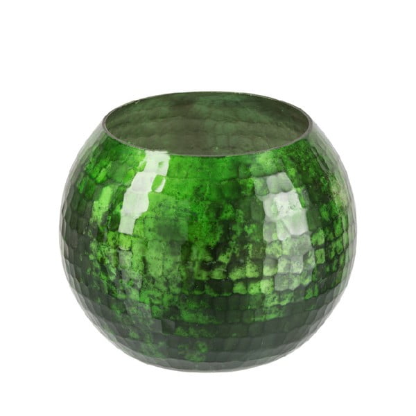 Zielony świecznik szklany J-Line Hurricane, ⌀ 13 cm