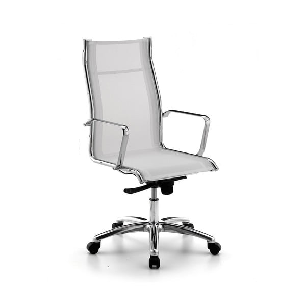 Białe krzesło biurowe na kółkach High Chrono Zago