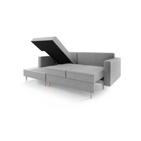 Szara sofa rozkładana ze schowkiem Mazzini Sofas Aubrieta, lewostronna-image-2