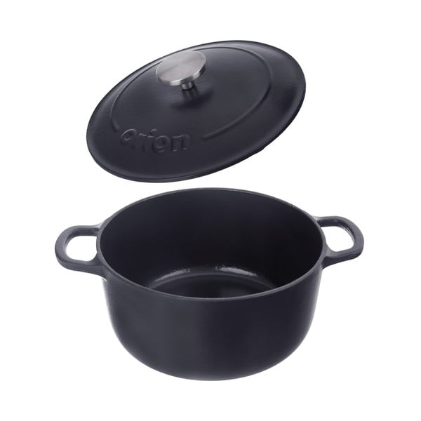 Garnek żeliwny z pokrywką odpowiedni na indukcję 3,3 l LITINA SMALT – Orion-image-3