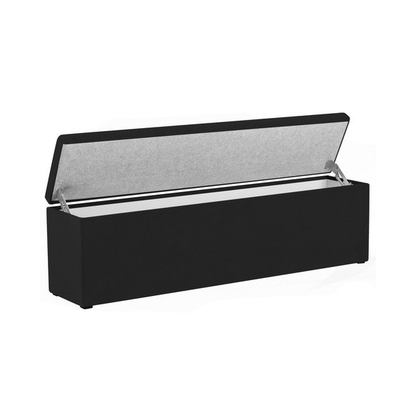 Czarna ławka Mazzini Sofas Ancona, 140x47 cm-image-2