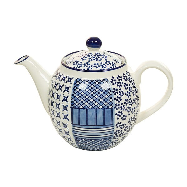 Niebiesko-biały dzbanek porcelanowy do herbaty Santiago Pons Meknec