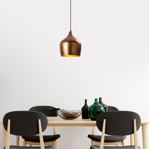 Lampa wisząca w kolorze miedzi z metalowym kloszem ø 20 cm Murek – Opviq lights-image-4