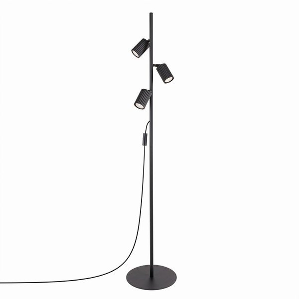 Czarna aluminiowa lampa stojąca z elastyczną konstrukcją (wysokość 155 cm) Gleam – Sollux